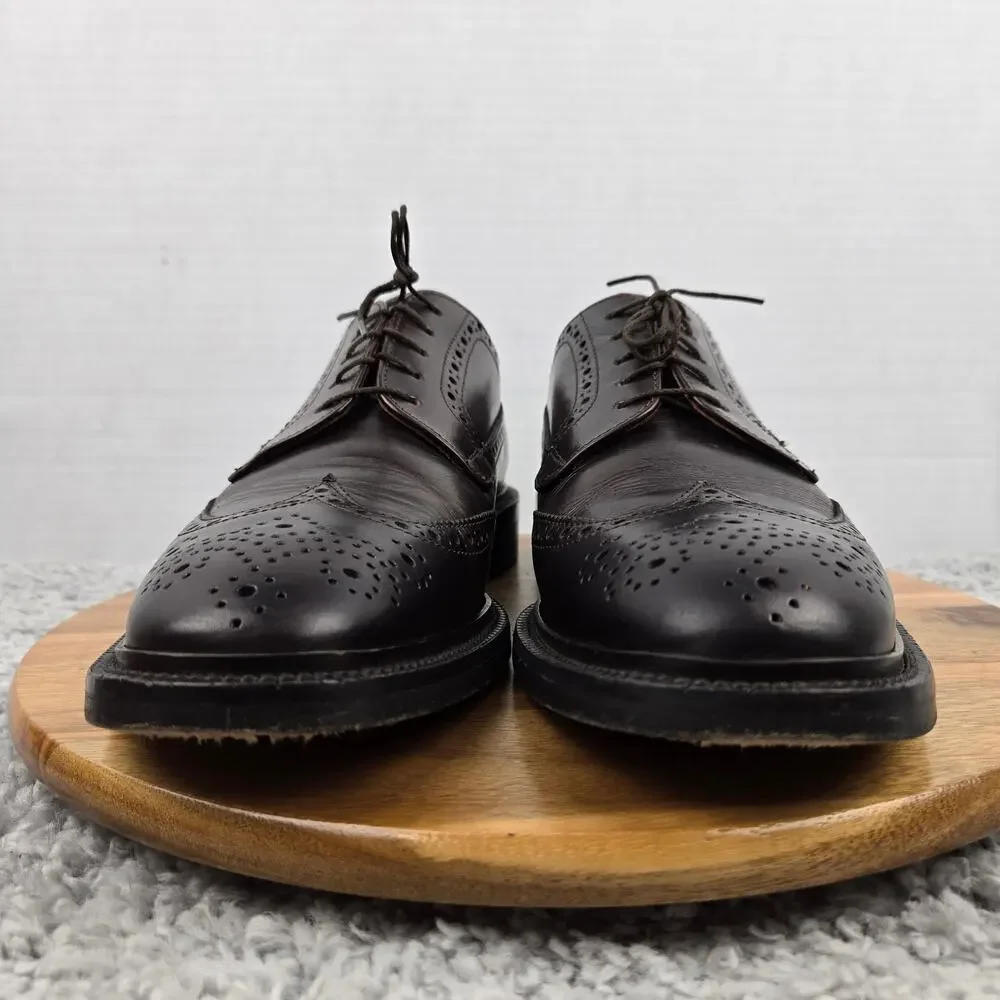 J. Crew Mens 11 Gifford Brown Leather Wingtip Medallion Brogue Derby Dress Shoe